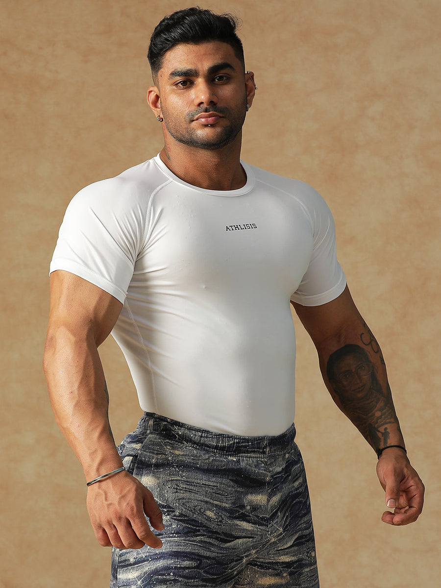 Basic Compression T-shirt White Athlisis Sports