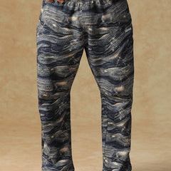 Printed Ocean Wave Sweatpants