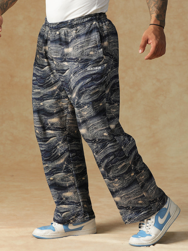 Printed Ocean Wave Sweatpants