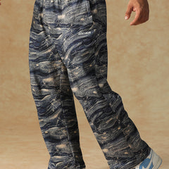 Printed Ocean Wave Sweatpants
