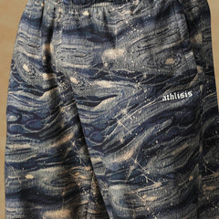 Printed Ocean Wave Sweatpants