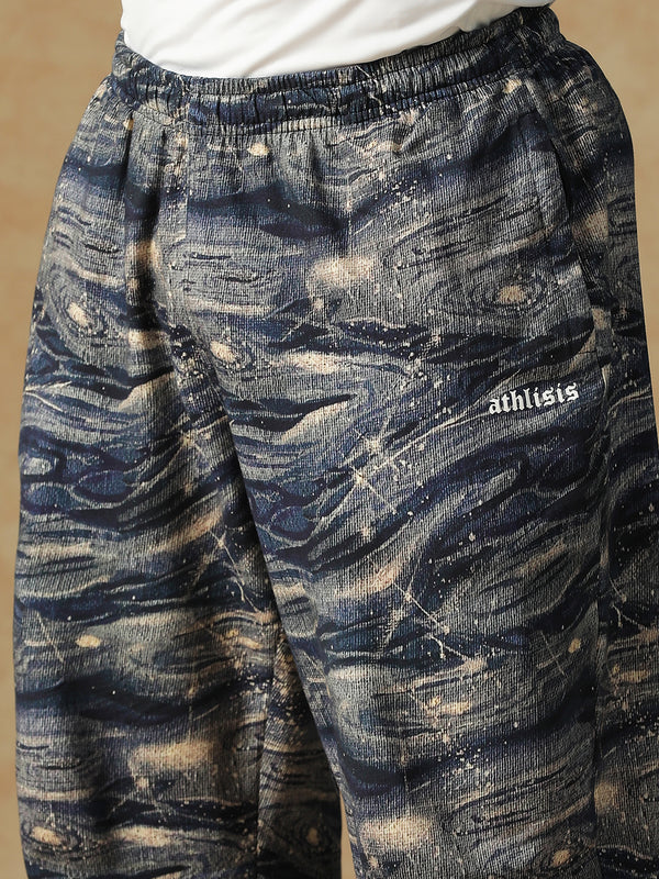 Printed Ocean Wave Sweatpants