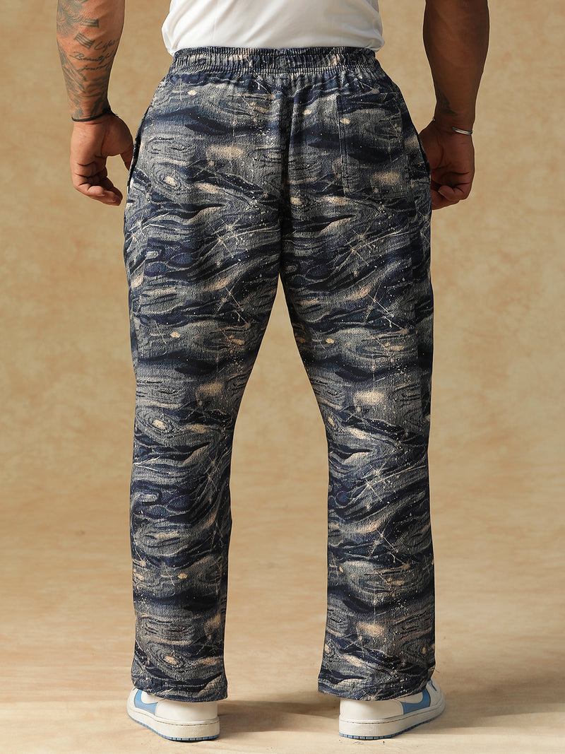 Printed Ocean Wave Sweatpants