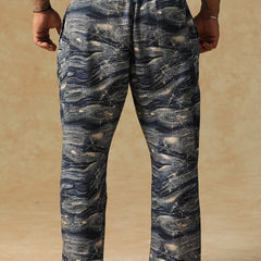 Printed Ocean Wave Sweatpants