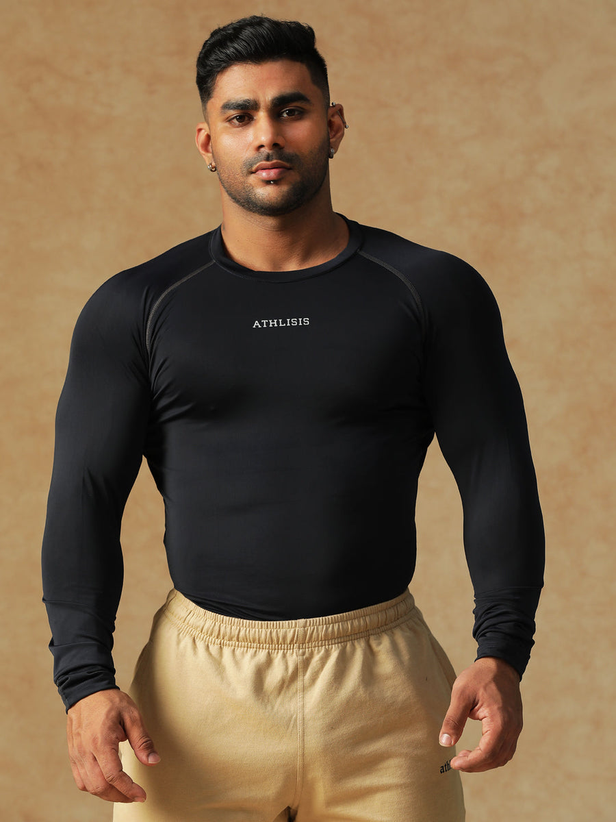 Basic Full Compression T-shirt Black Athlisis Sports