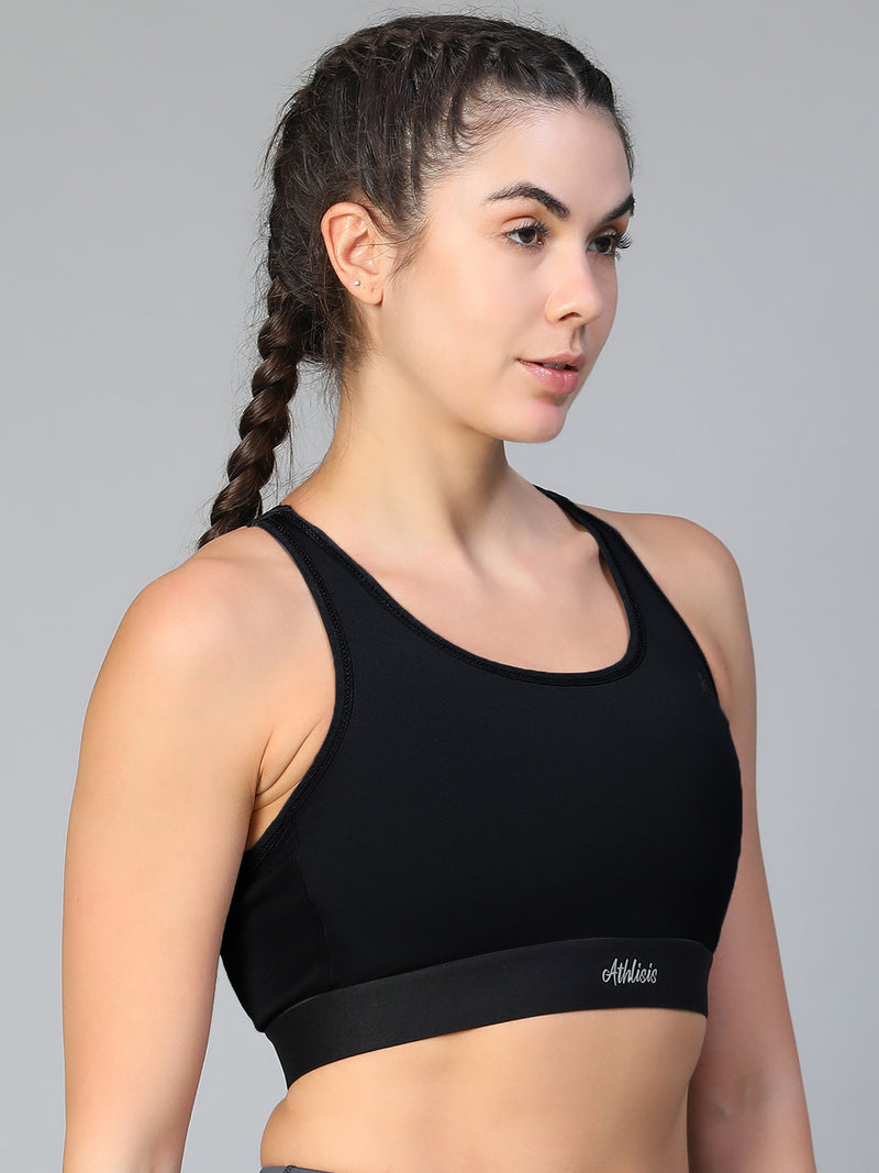 Ruched Sports Bra Black