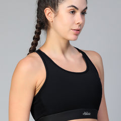 Ruched Sports Bra Black
