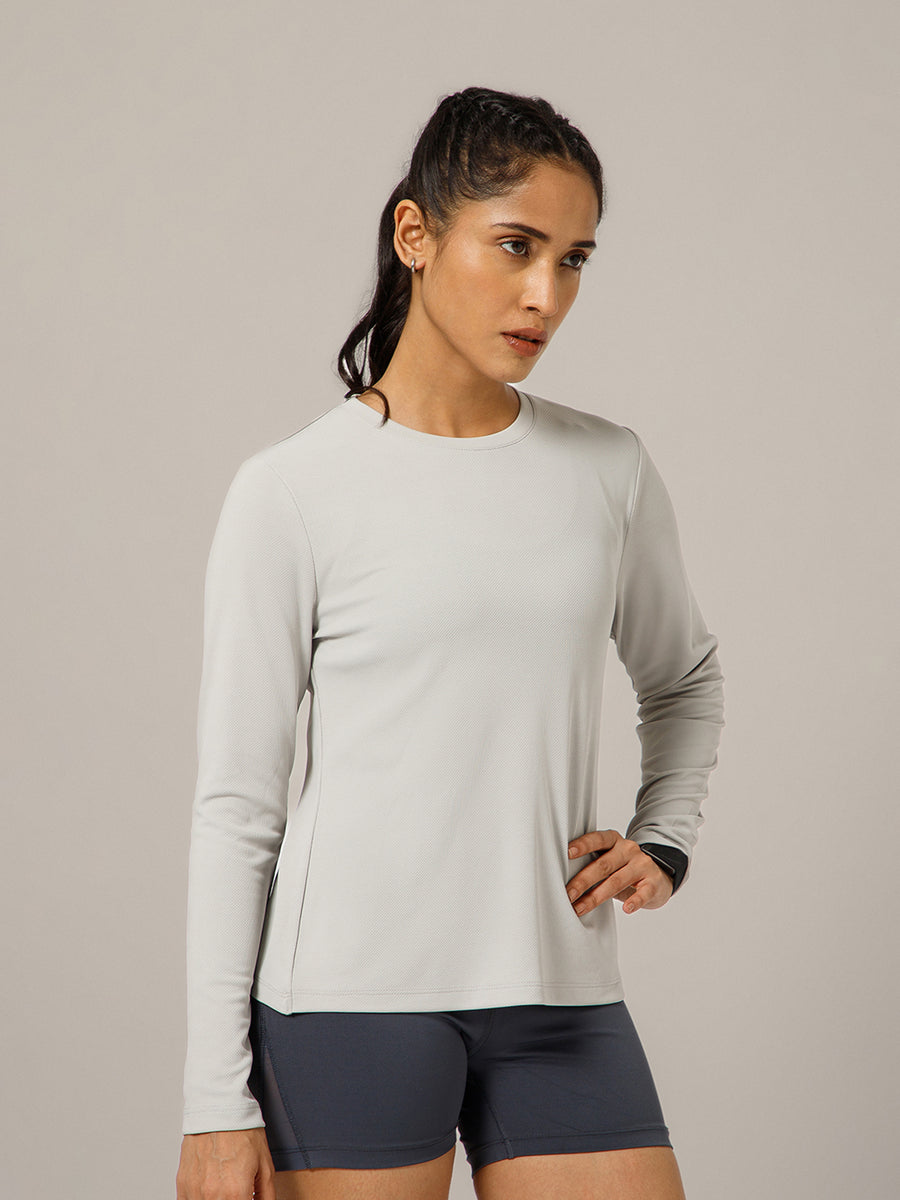 Breeze Crossover Full Sleeve T-shirt Light Grey