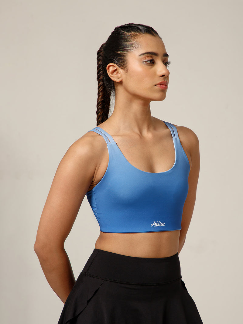 Twin Strap Sports Bra Blue