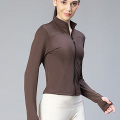 Sculpt Crop Jacket Brown