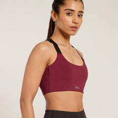 Define Crossback Bra Maroon
