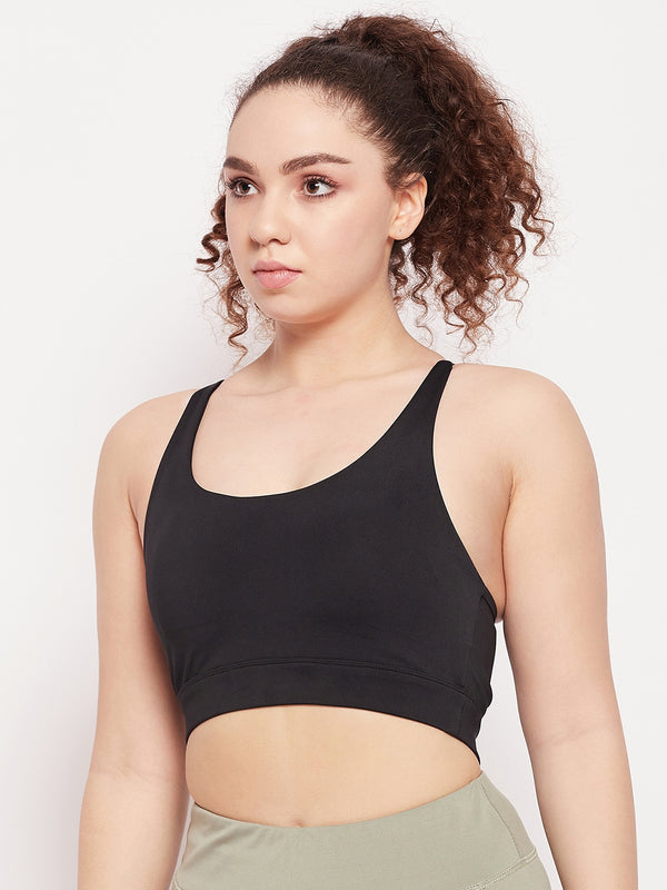 Keyhole X-Back Sports Bra Black