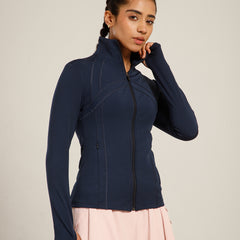 Defined Seam Zip Jacket Navy