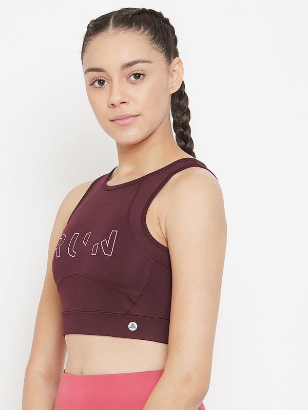 Run Sports Bra Maroon