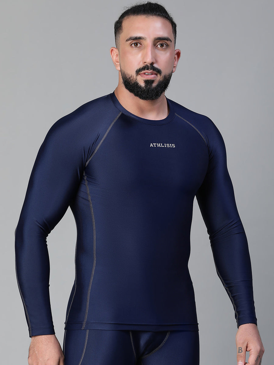 Basic Full Compression T-shirt Blue Athlisis Sports