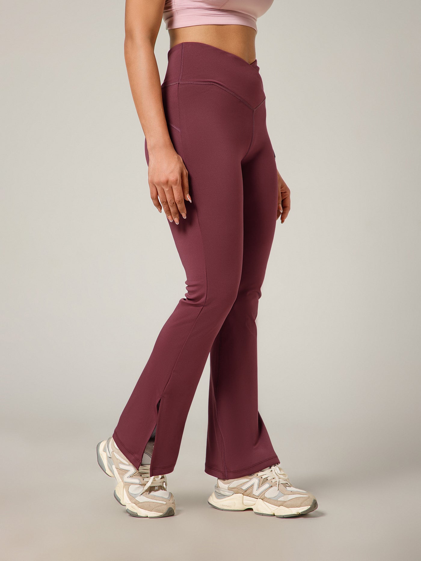 V-Shape Flare Pant Maroon
