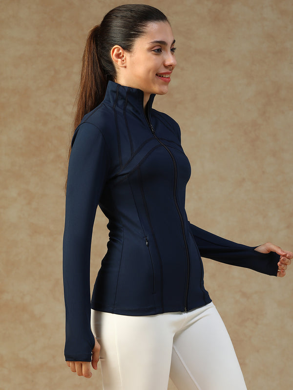 Ergonomic Seam Zip Jacket Navy