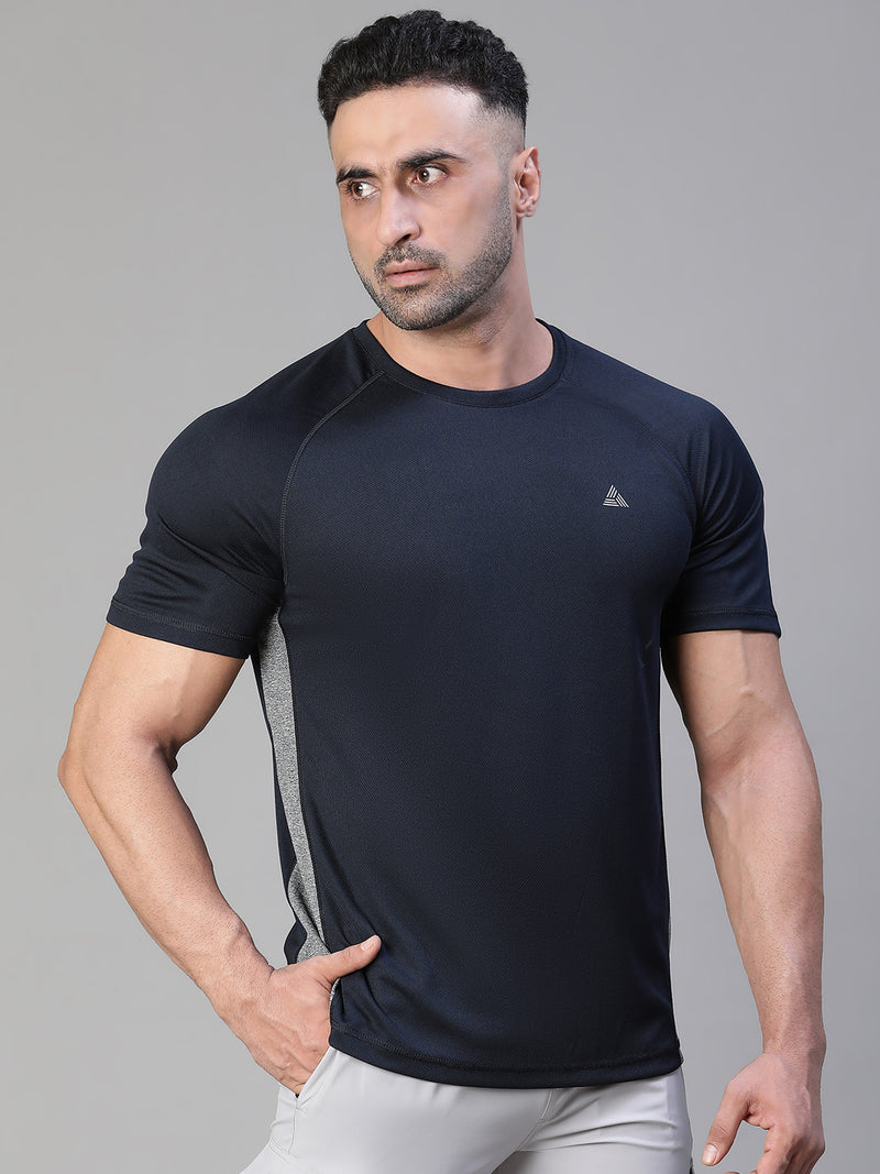Contrast Side Panel T-Shirt Navy