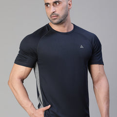 Contrast Side Panel T-Shirt Navy