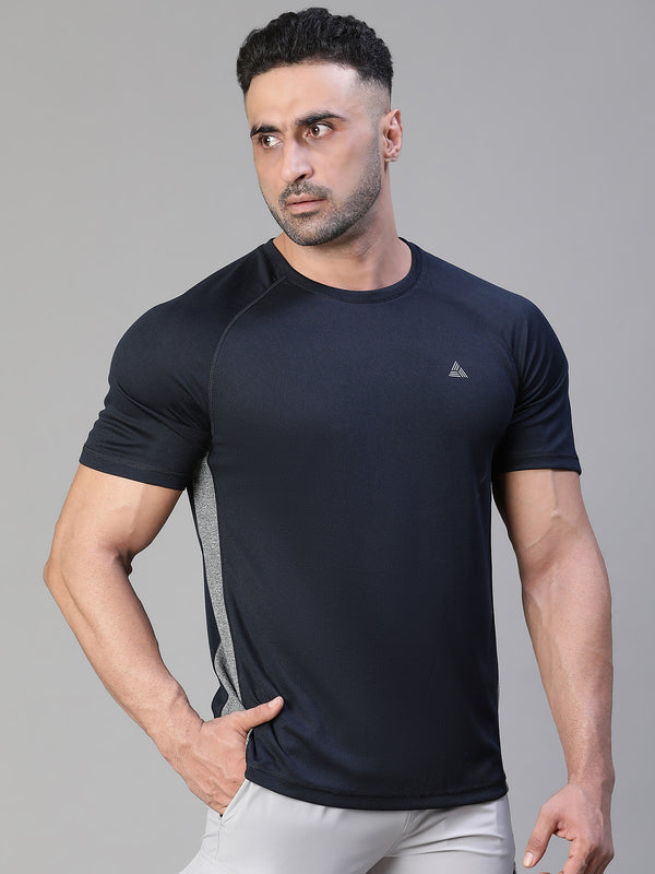 Contrast Side Panel T-Shirt Navy