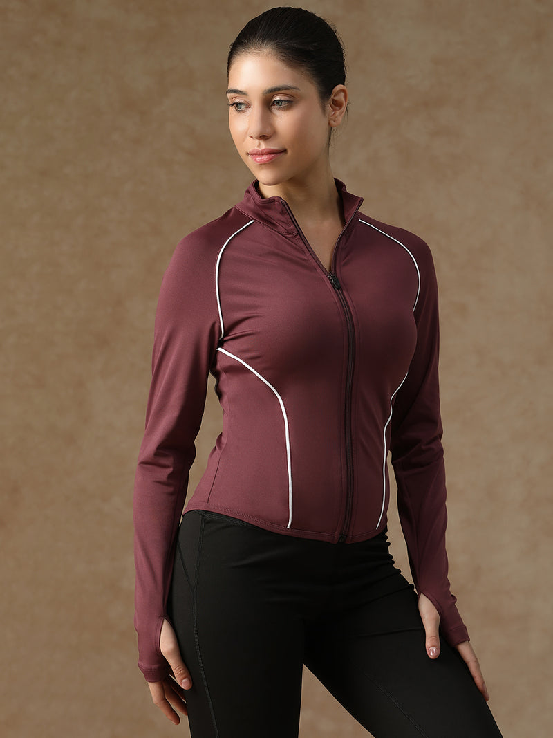 Flow Piping Jacket Maroon