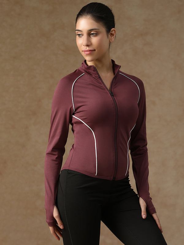 Flow Piping Jacket Maroon