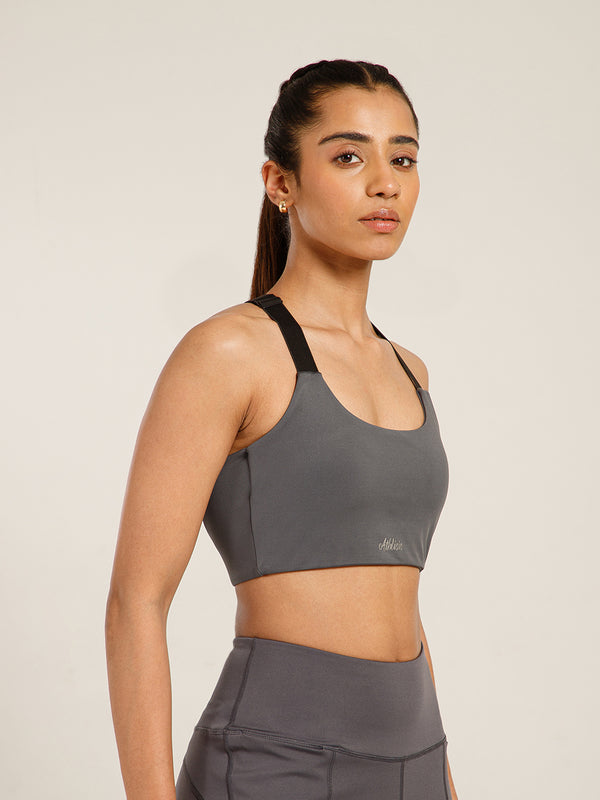 Define Crossback Bra Grey