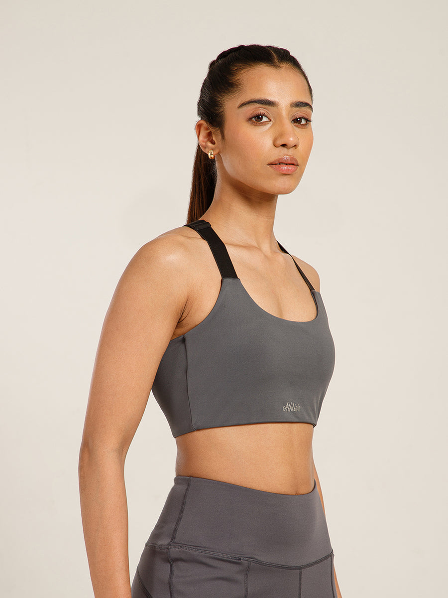 Define Crossback Bra Grey