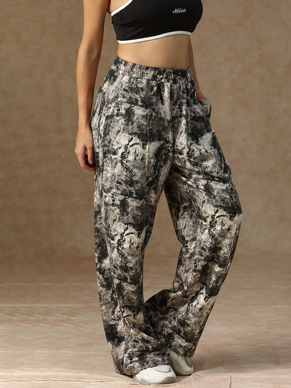 Printed Baggy Ink Splatter Sweatpants