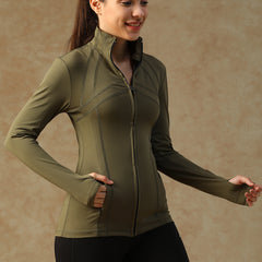Ergonomic Seam Zip Jacket Olive