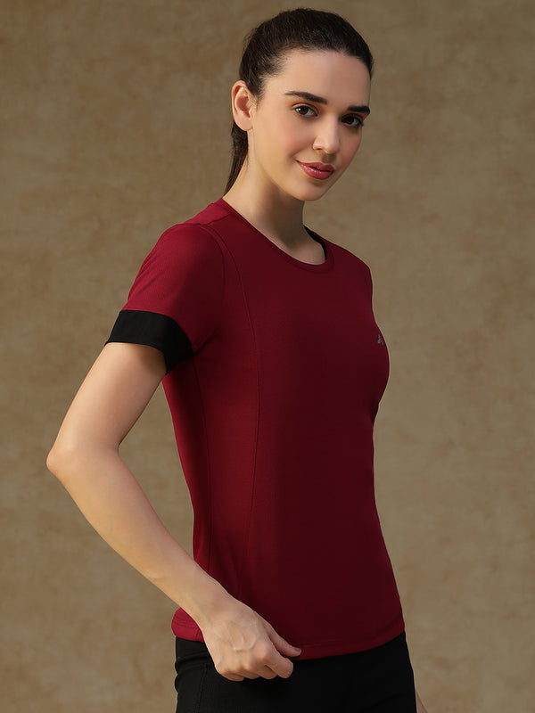 Contrast Tone T-Shirt Maroon