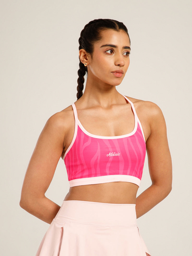 Flow Piping Sports Bra Pink