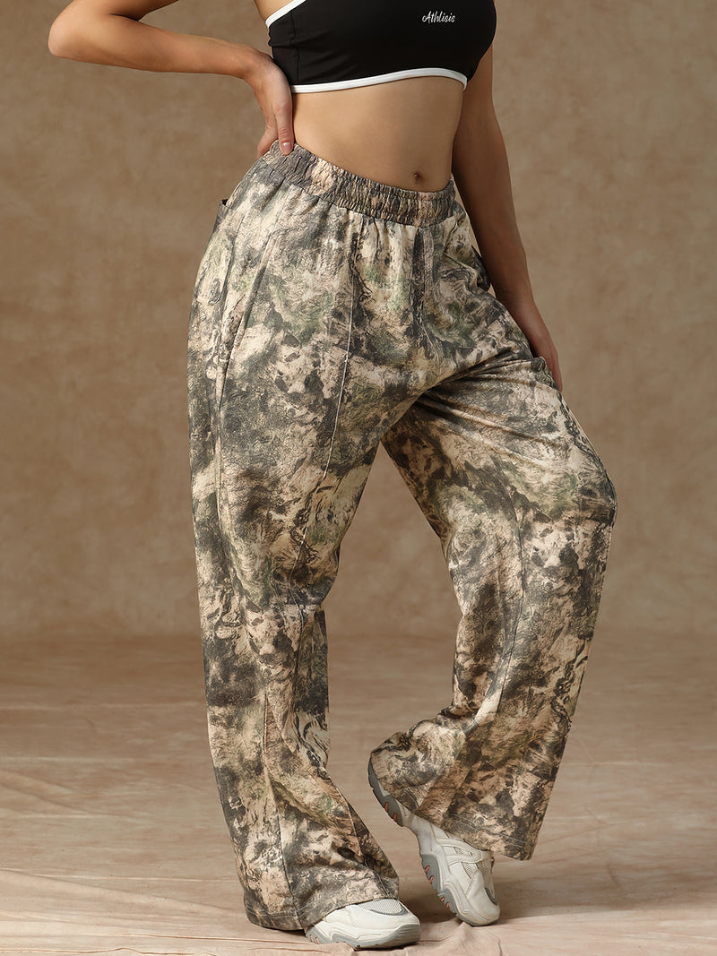 Printed Baggy Monochrome Camo Sweatpants