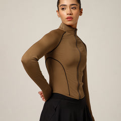 Flow Piping Jacket Tan