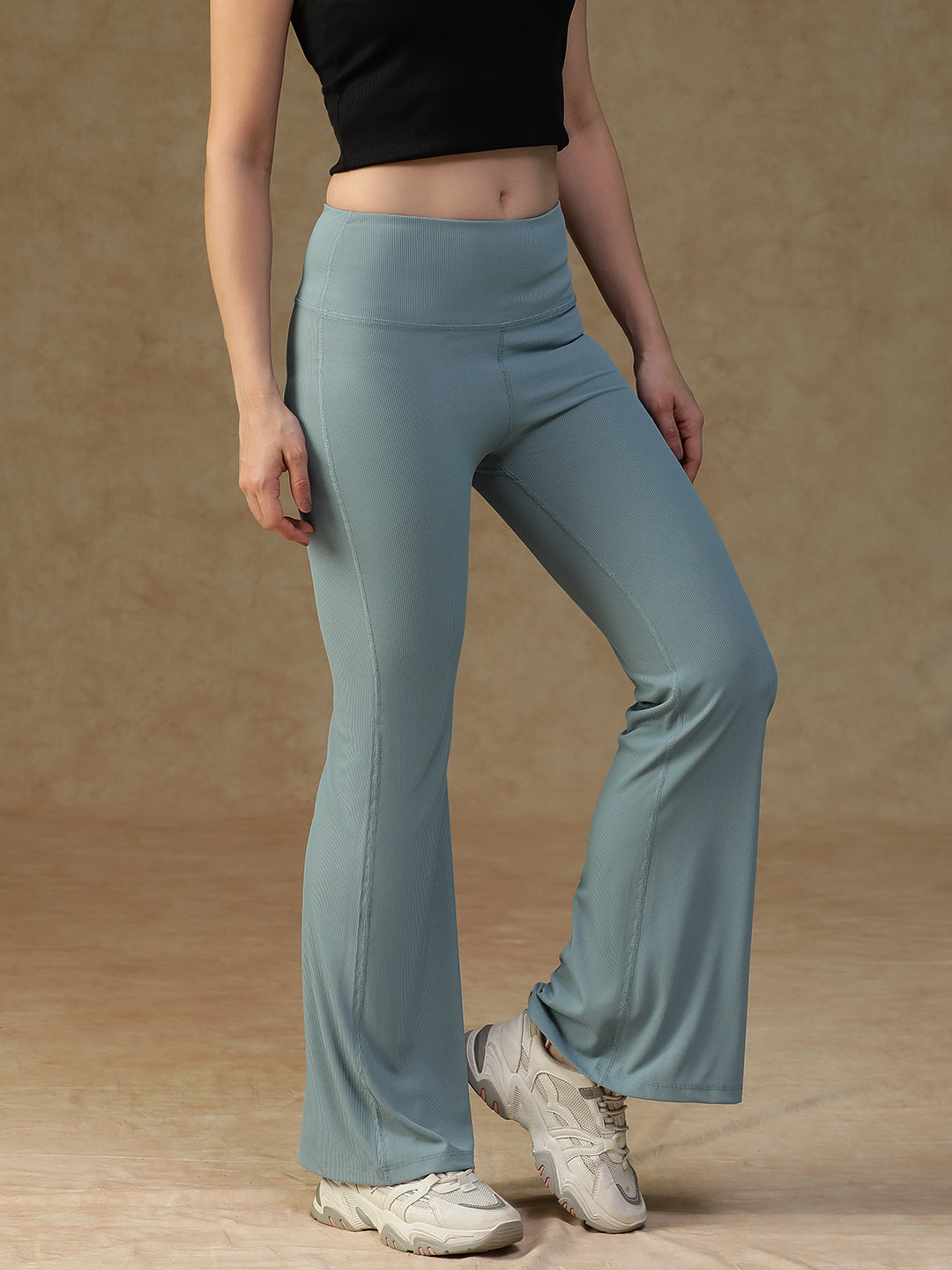 Ribbed Flare Pant Ice Blue
