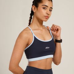 Flow Piping Sports Bra Navy