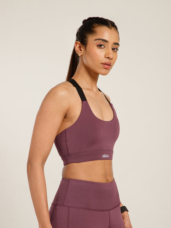 Y Adjustable Sports Bra Mauve