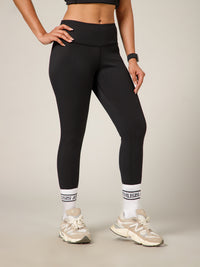 Ribbed High Waist Leggings Black