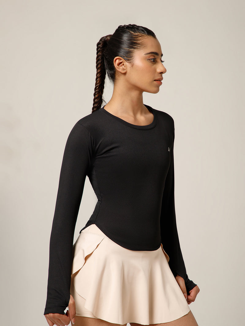 Bodycon Thumbhole T-shirt Black