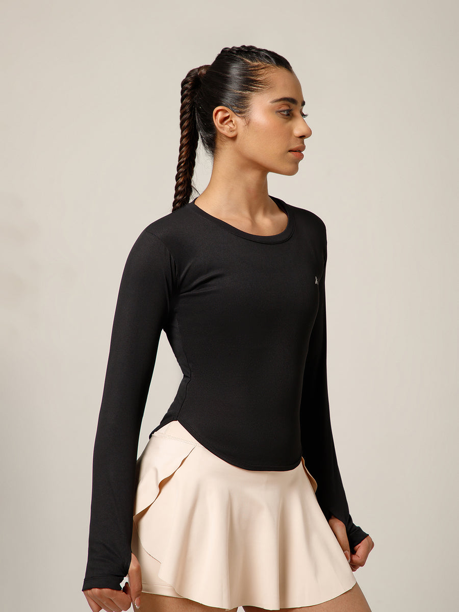 Bodycon Thumbhole T-shirt Black
