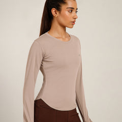Bodycon Thumbhole T-shirt Beige
