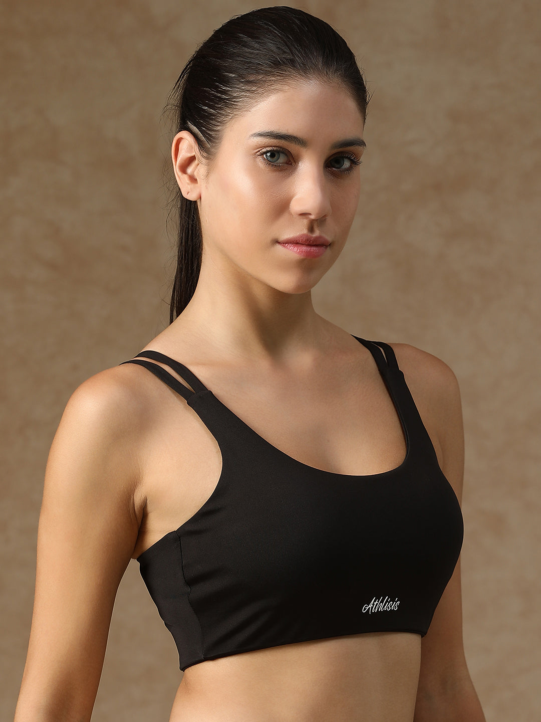 Twin Strap Sports Bra Black