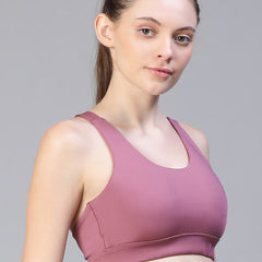 Geometric Strap Sports Bra Maroon