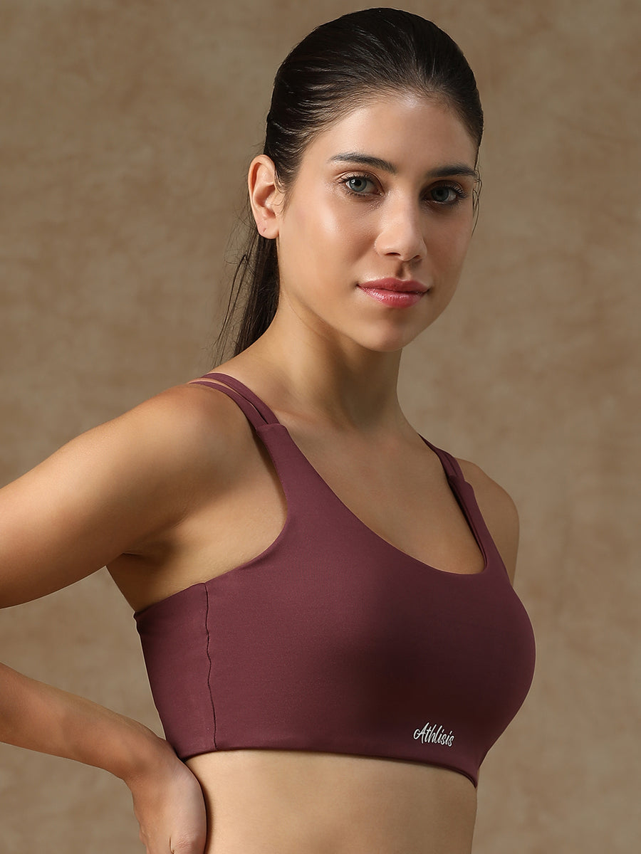 Twin Strap Sports Bra Mauve