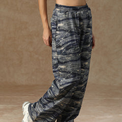 Printed Baggy Ocean Wave Sweatpants