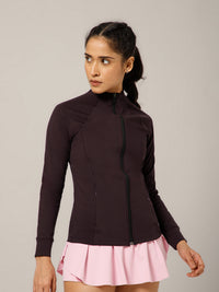 Linea Collarless Jacket Wine