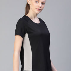 Contrast Side Panel T-Shirt Black