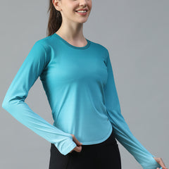 Dual Tone Full Sleeve T-Shirt Ice Blue