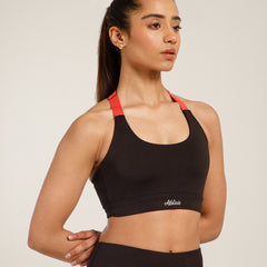 Y Adjustable Sports Bra Black & Pink