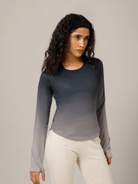 Dual Tone Full Sleeve T-Shirt B&W